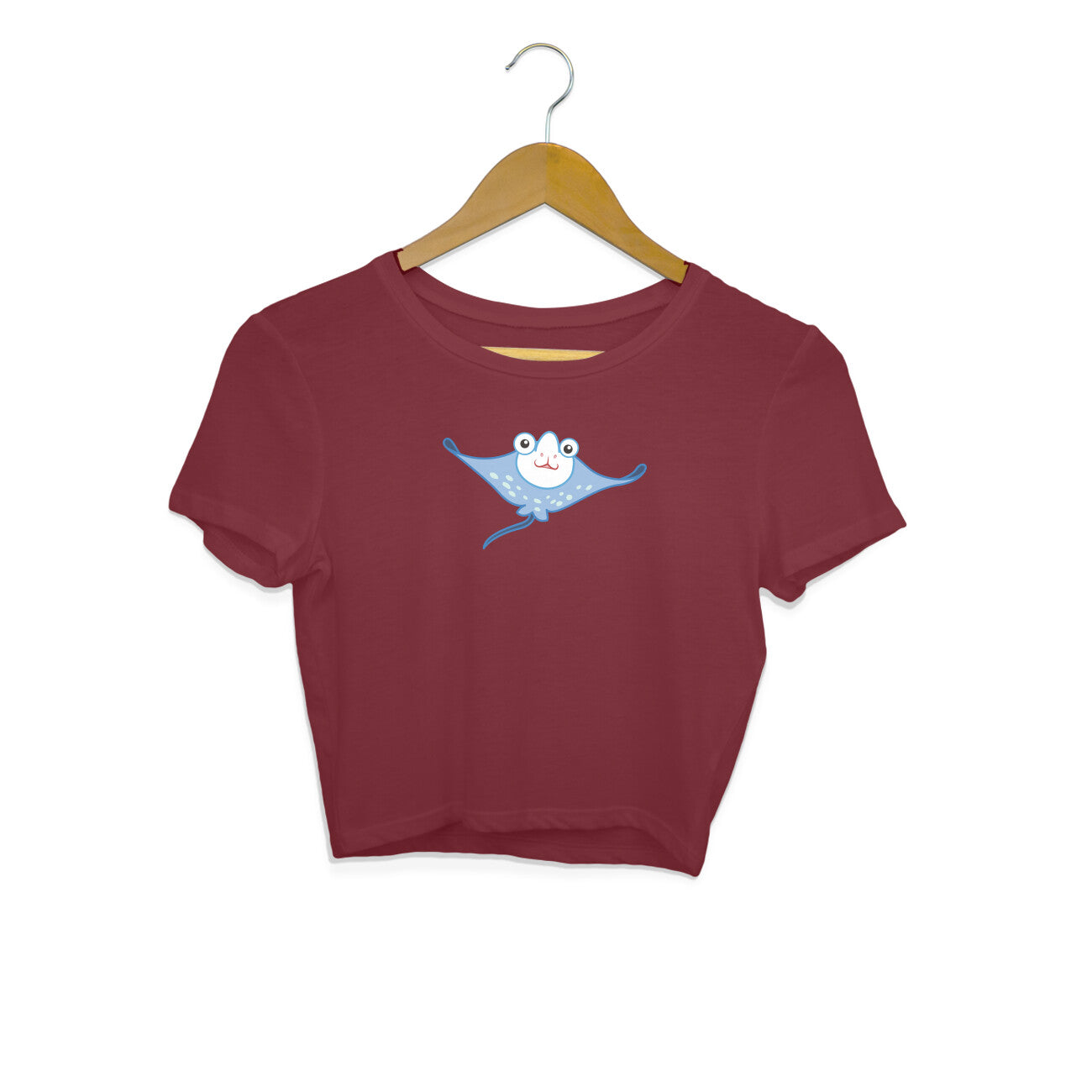 HAPPY MANTA RAY - WAGI - CUTE GOAN ANIMALS WOMEN'S COLLECTION - CROP TOP