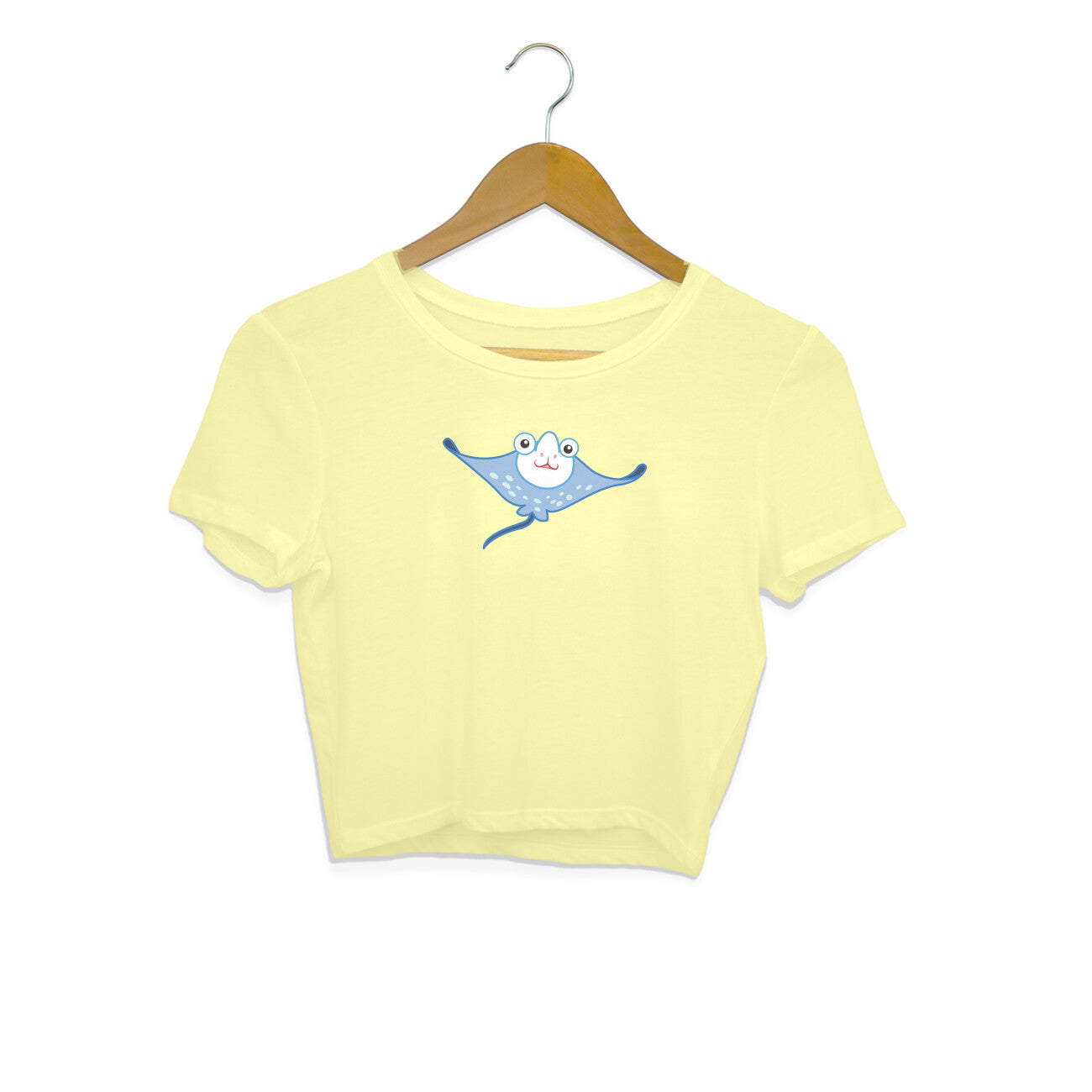 HAPPY MANTA RAY - WAGI - CUTE GOAN ANIMALS WOMEN'S COLLECTION - CROP TOP