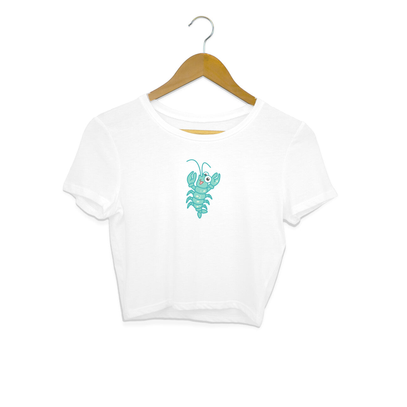 HAPPY PRAWN (SHRIMP) - SUNGAT - CUTE GOAN ANIMALS WOMEN'S COLLECTION - CROP TOP