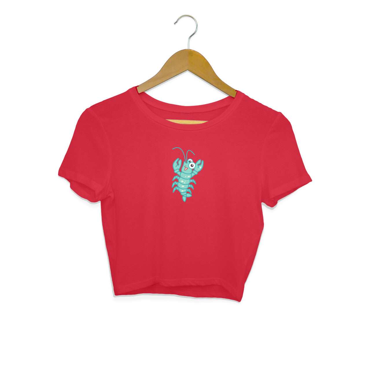 HAPPY PRAWN (SHRIMP) - SUNGAT - CUTE GOAN ANIMALS WOMEN'S COLLECTION - CROP TOP