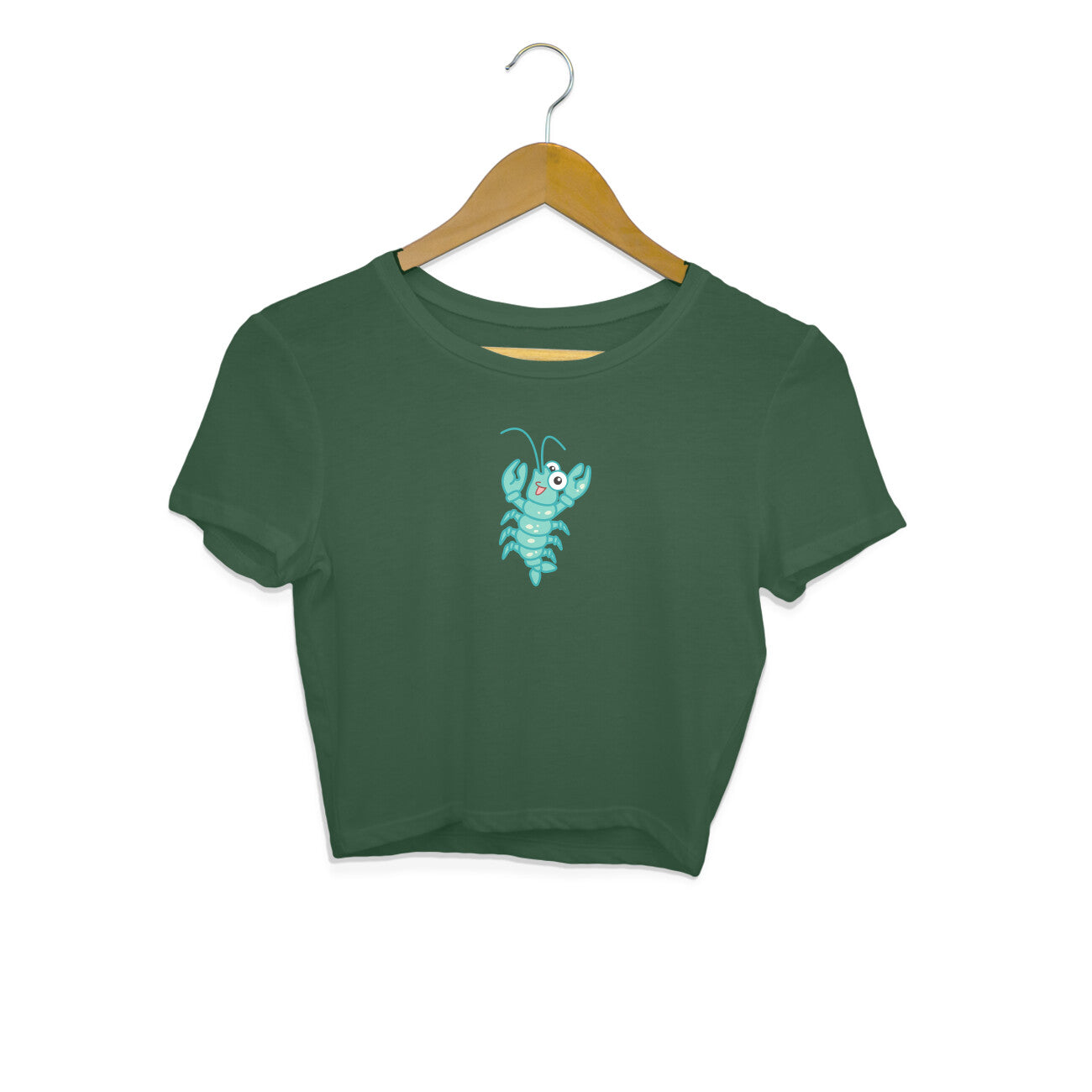 HAPPY PRAWN (SHRIMP) - SUNGAT - CUTE GOAN ANIMALS WOMEN'S COLLECTION - CROP TOP