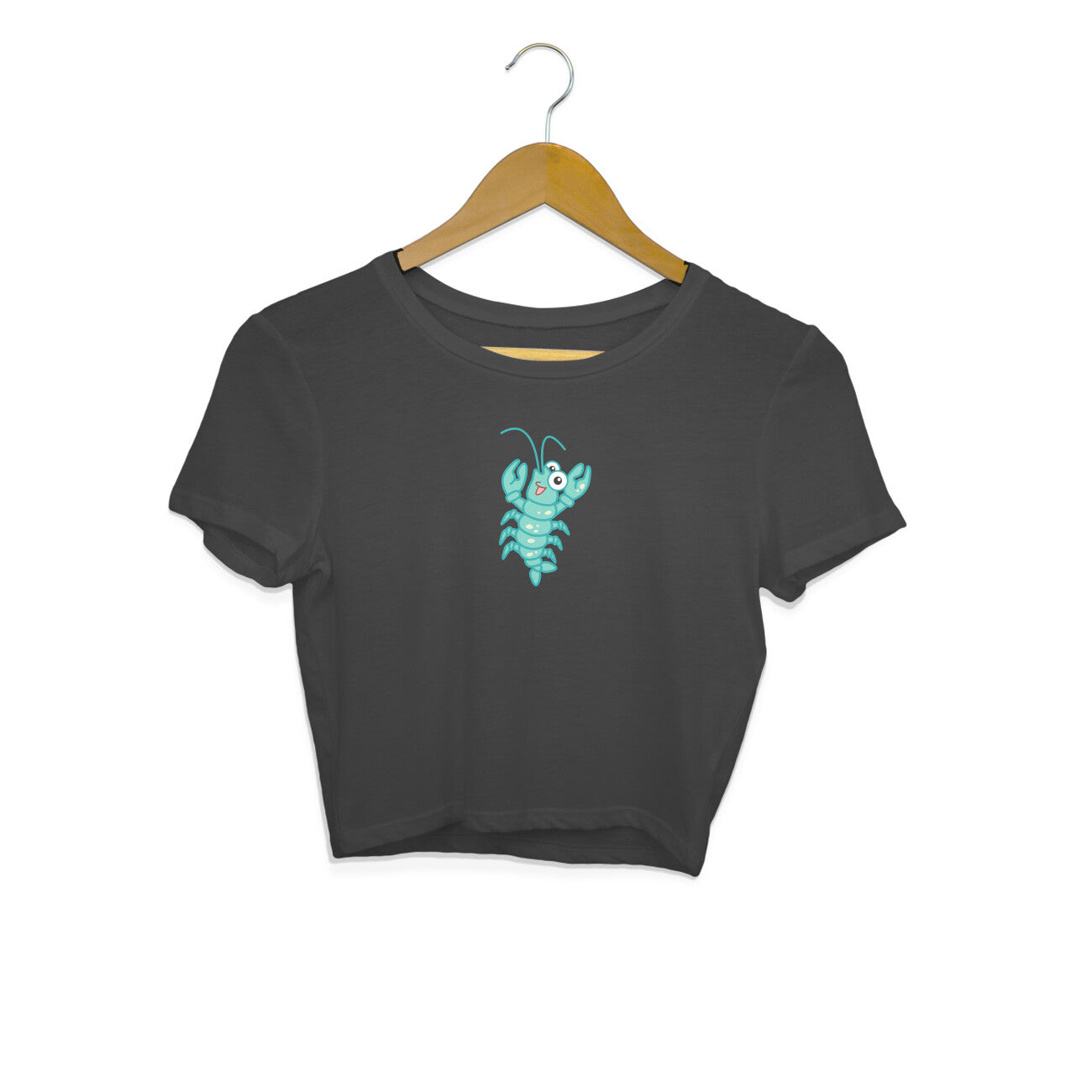 HAPPY PRAWN (SHRIMP) - SUNGAT - CUTE GOAN ANIMALS WOMEN'S COLLECTION - CROP TOP