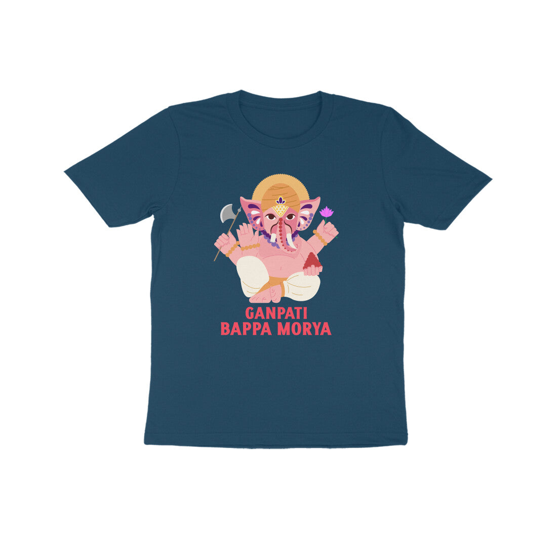GANPATI BAPPA MORYA KID'S HALF SLEEVE ROUND NECK TSHIRT - Goa Shirts